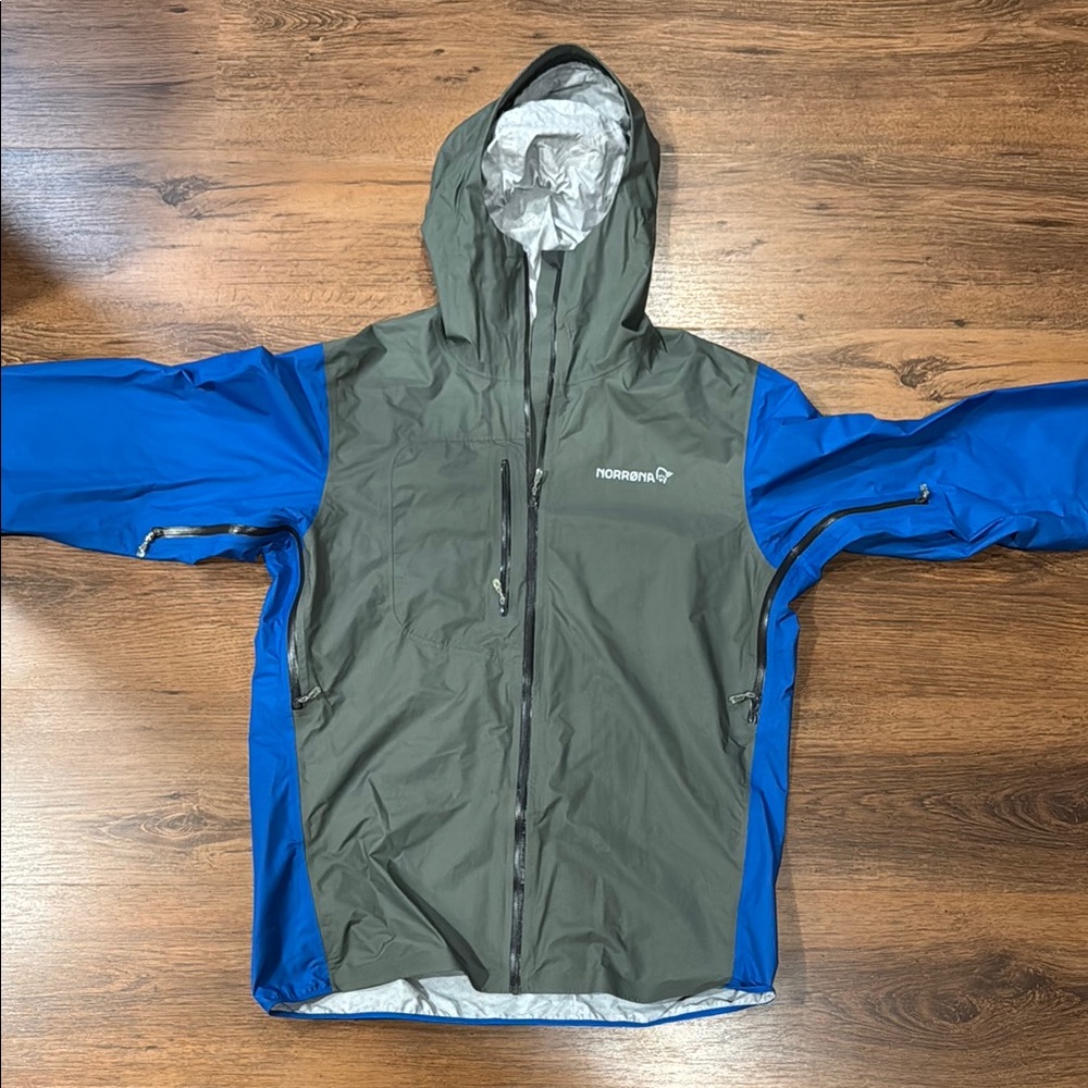 Norrona Grey and Blue Windbreaker.